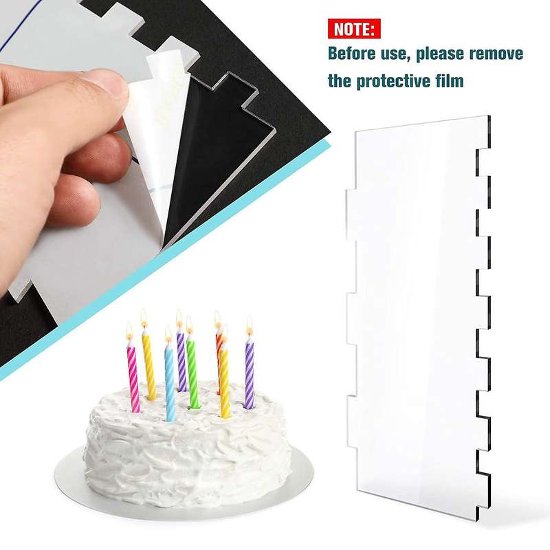 6 Pieces Acrylic Cake Scraper Cake Edge Smoother Tool Baking Tools