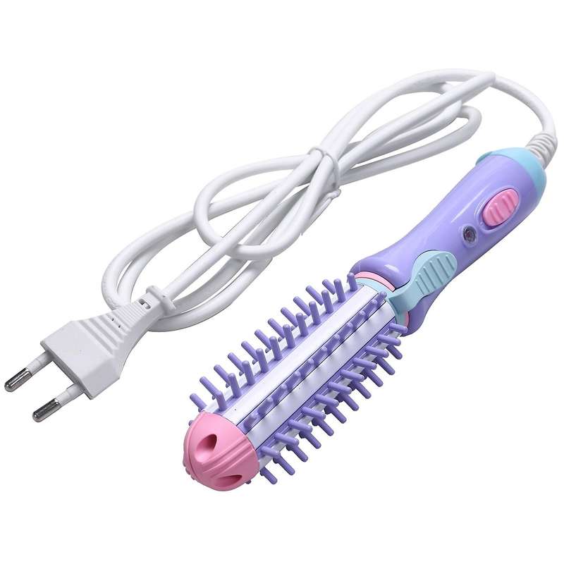 Hair Straightener Ceramic Ionic Hair Curler Hot Brush Eu Plug#purple