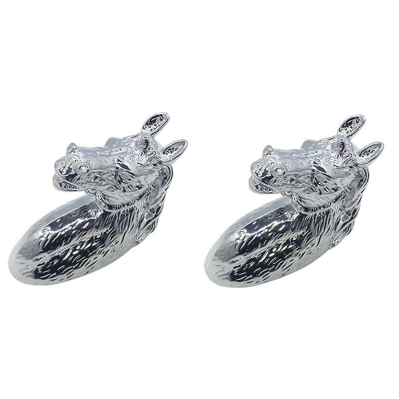 2pcs Antique Door Handles Animal Handle Horse Head Zinc Alloy(silver)