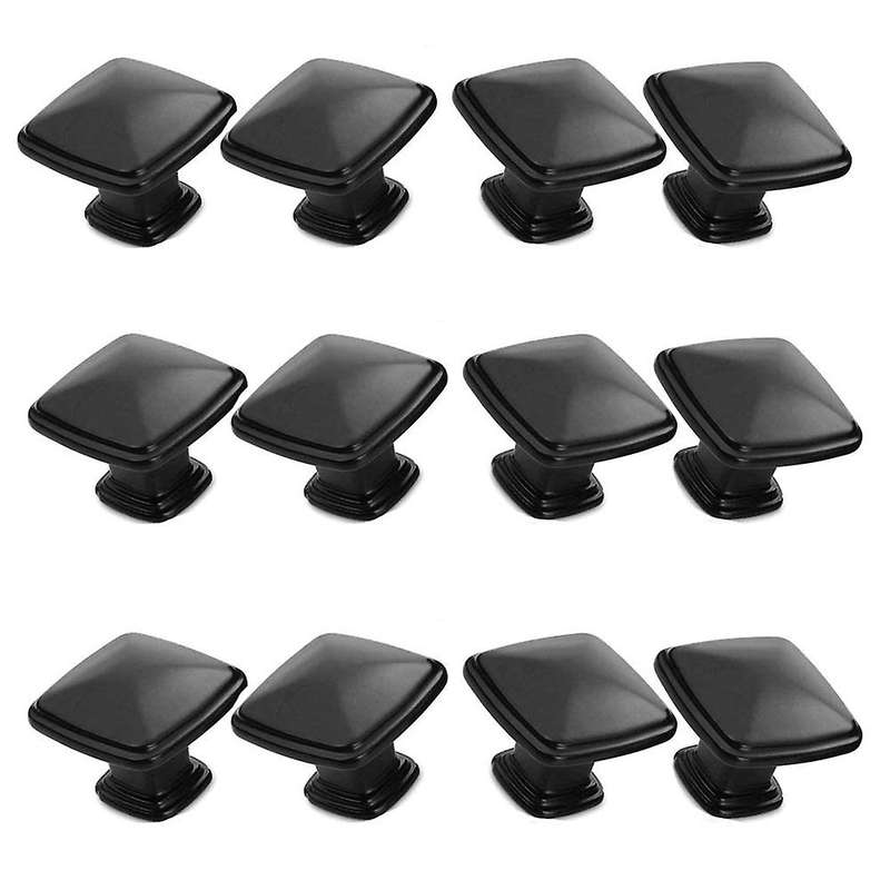 Drawer Knobs Handles 12pcs Black Pulls for Wardrobe Hardware, Kitchen