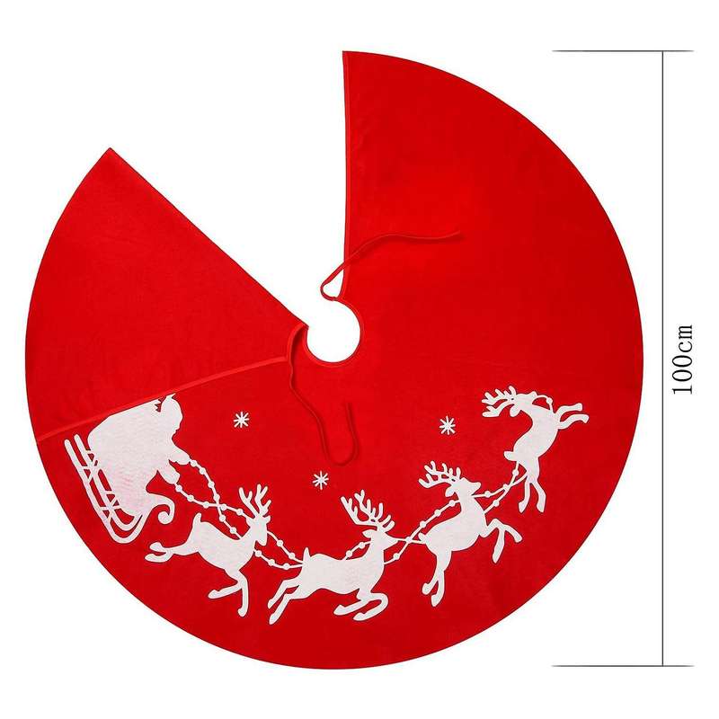 2 Pcs Christmas Tree Skirt - 39.4 Inches Large Tree Skirt