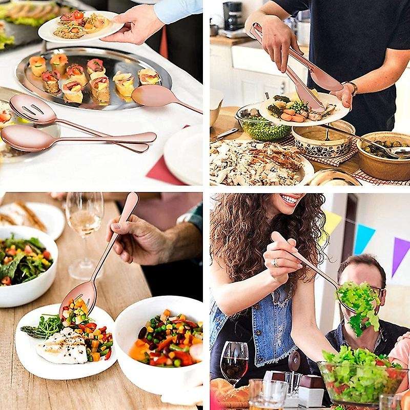 Spoons Fork Slotted Spoons Tongs Stainless Steel Spoons Set 4pcs