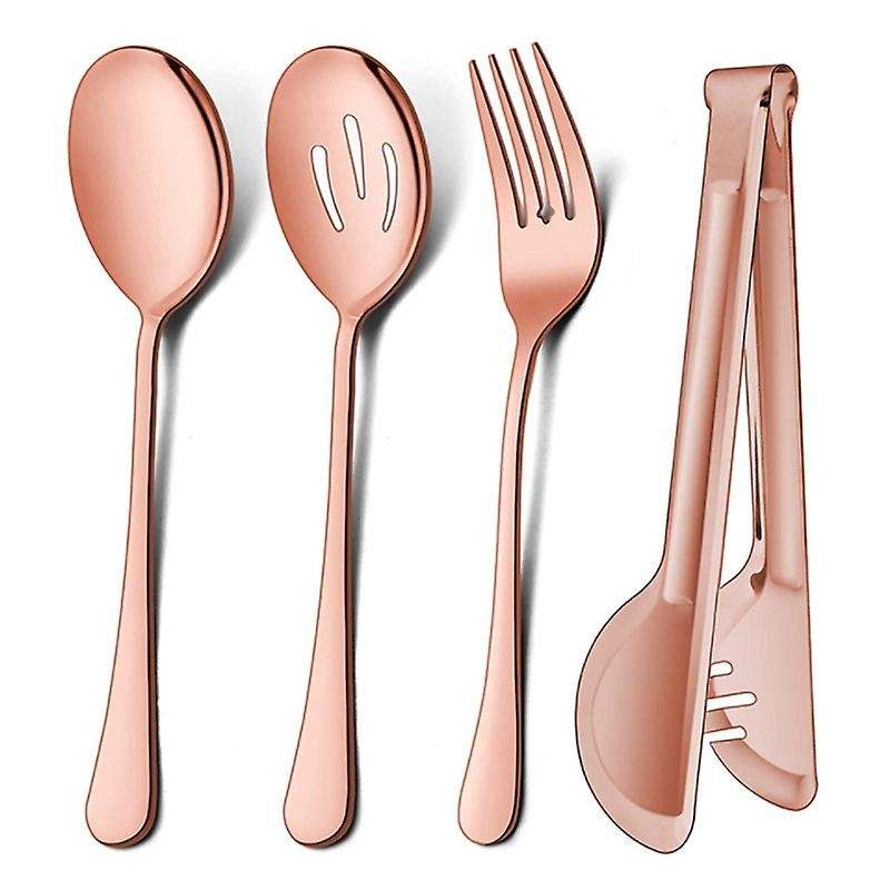 Spoons Fork Slotted Spoons Tongs Stainless Steel Spoons Set 4pcs