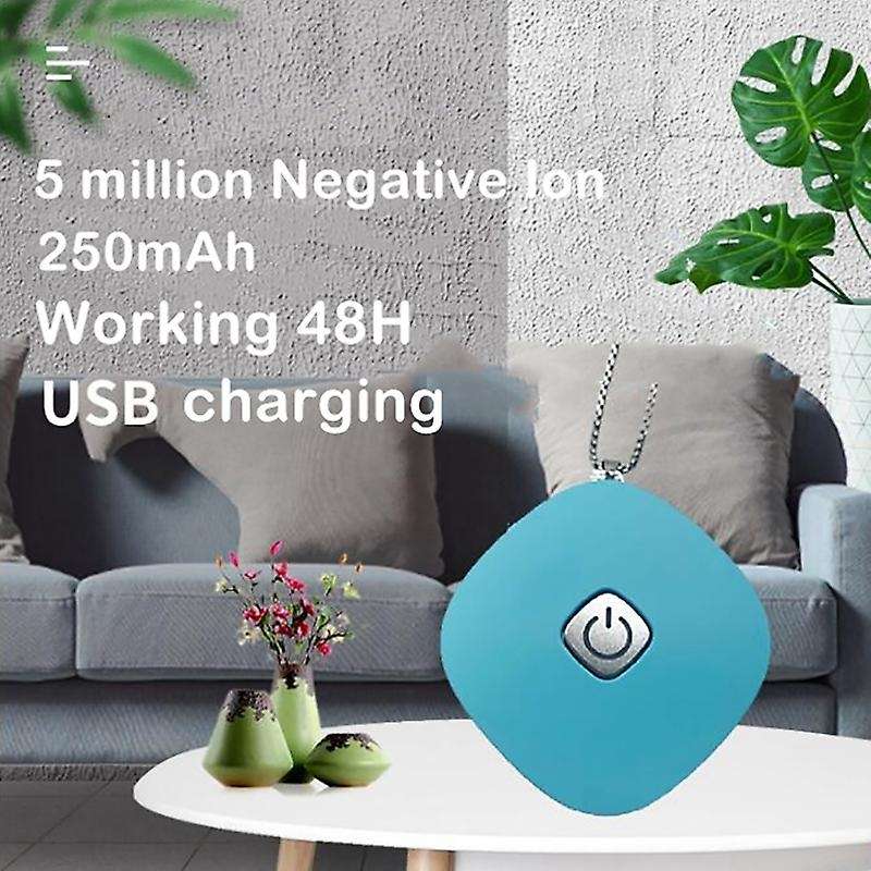 Portable Air Freshner Ionizer Negative Ion Generator Low Noise Blue