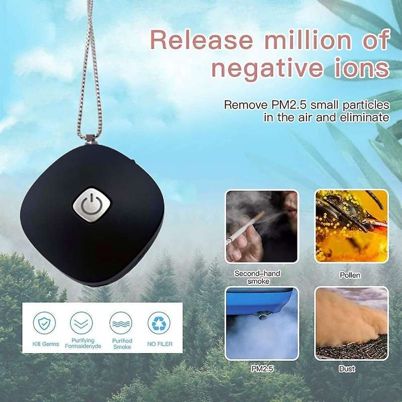 Portable Air Freshner Ionizer Negative Ion Generator Low Noise Blue