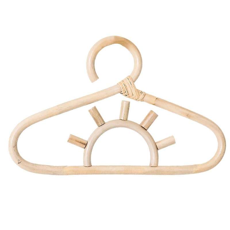 Rattan Hanger Kids Garments Organizer Rack for Clothes,sun
