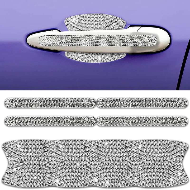 Rhinestone Car Door Handle Stickers-8pcs Door Handle Stickers Decals