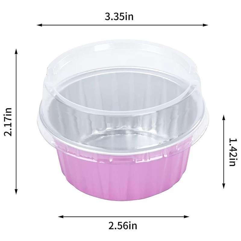 Dessert Cups, Aluminum Foil Mini Cupcake Liners, Muffin Liners, Pink
