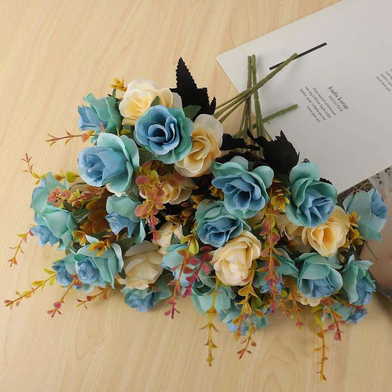 4 Bunches Of Artificial Flowers, for Wedding, Home Office and Party