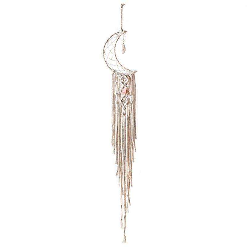 Macrame Wall Hanging Moon Dream Catcher Hand-woven Tapestry
