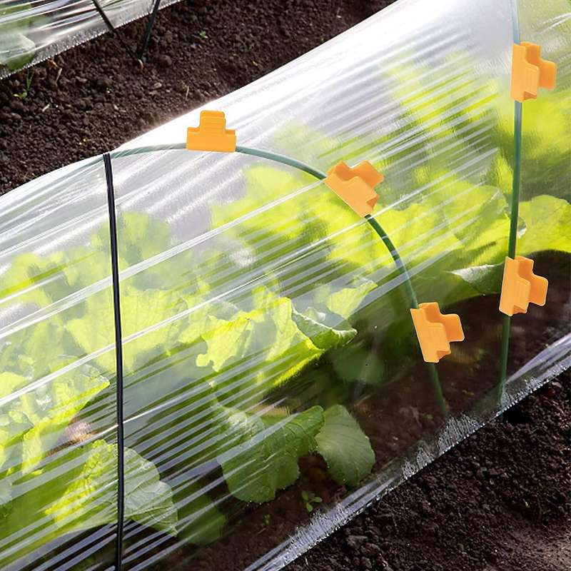 50pcs Greenhouse Clamps 0.43 Inch Film Row Cover Netting Tunnel Clips