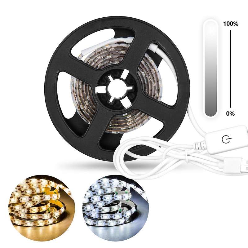 Led Lamp Strip Usb Dimmable Light Tape Tv Backlight, 4m Cold White
