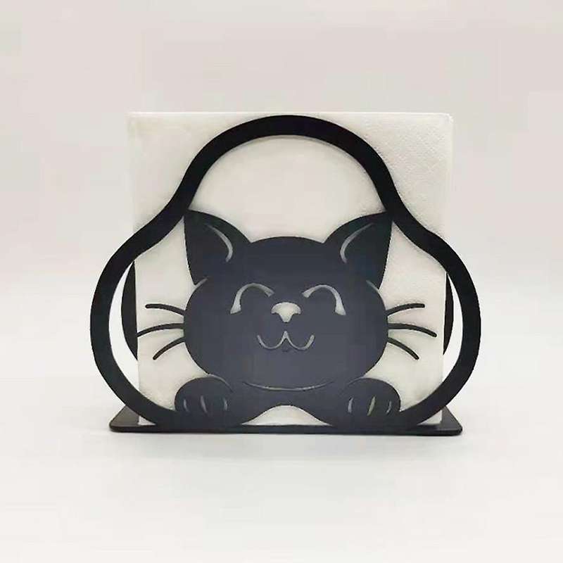 Kitchen Napkin Holder, Cat Black Metal Napkin Holder, for Farmhouse