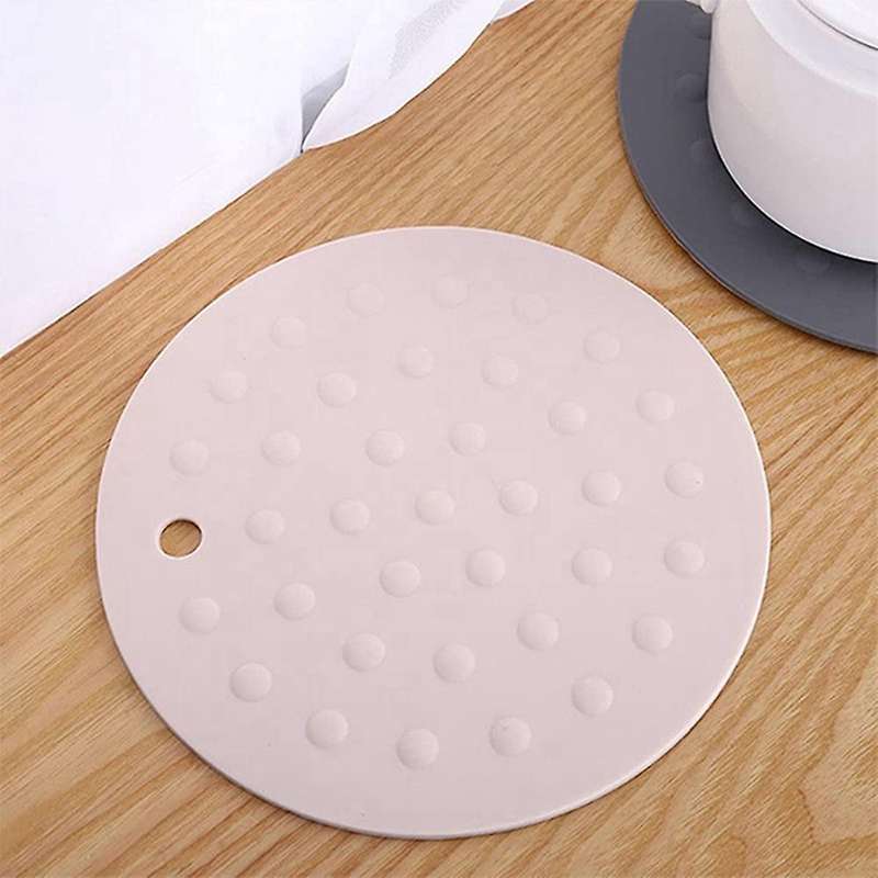4pcs Thickened Table Mat, Household Silicone Pot, Coaster (apricot)