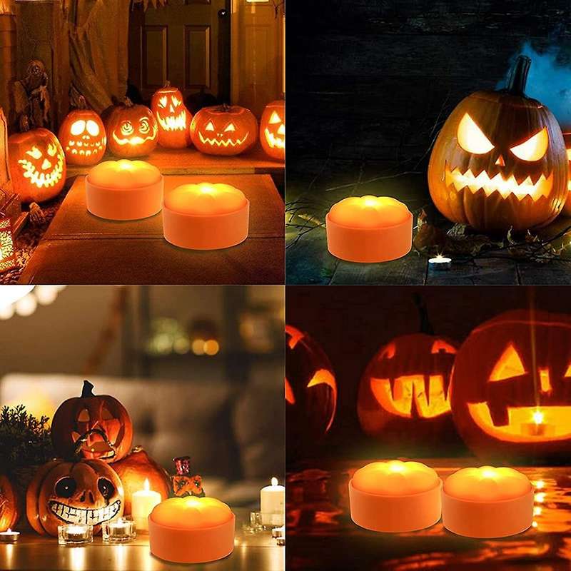 4 Pieces Of Halloween with Remote Control Led Pumpkin Lantern