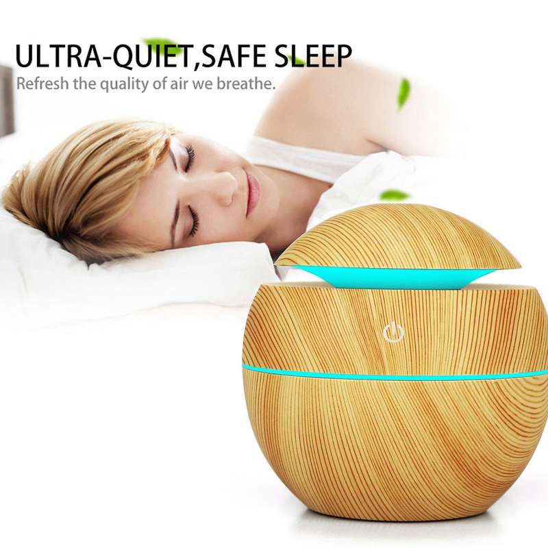 Electric Air Humidifier Essential Aroma Oil Diffuser Wood Grain