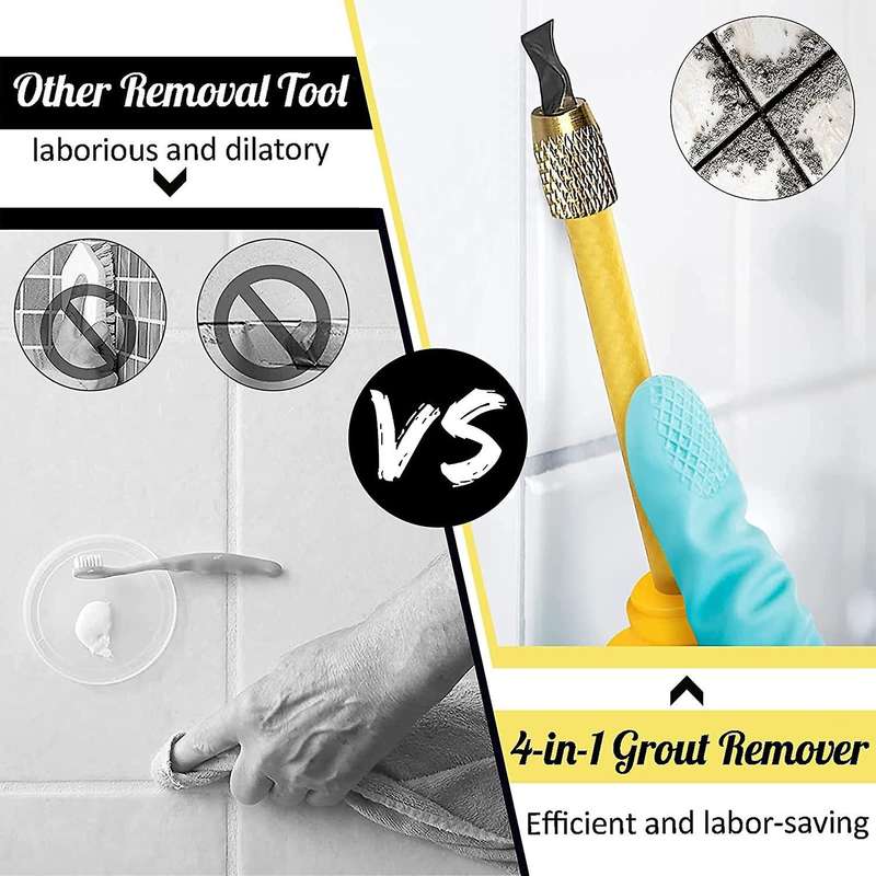 4 In 1 Tile Grout Remover Grout Scraping Rake Tool