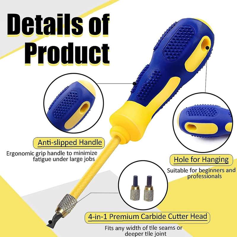 4 In 1 Tile Grout Remover Grout Scraping Rake Tool
