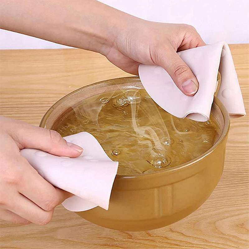4pcs Thickened Table Mat, Household Silicone Pot, Coaster (gray)