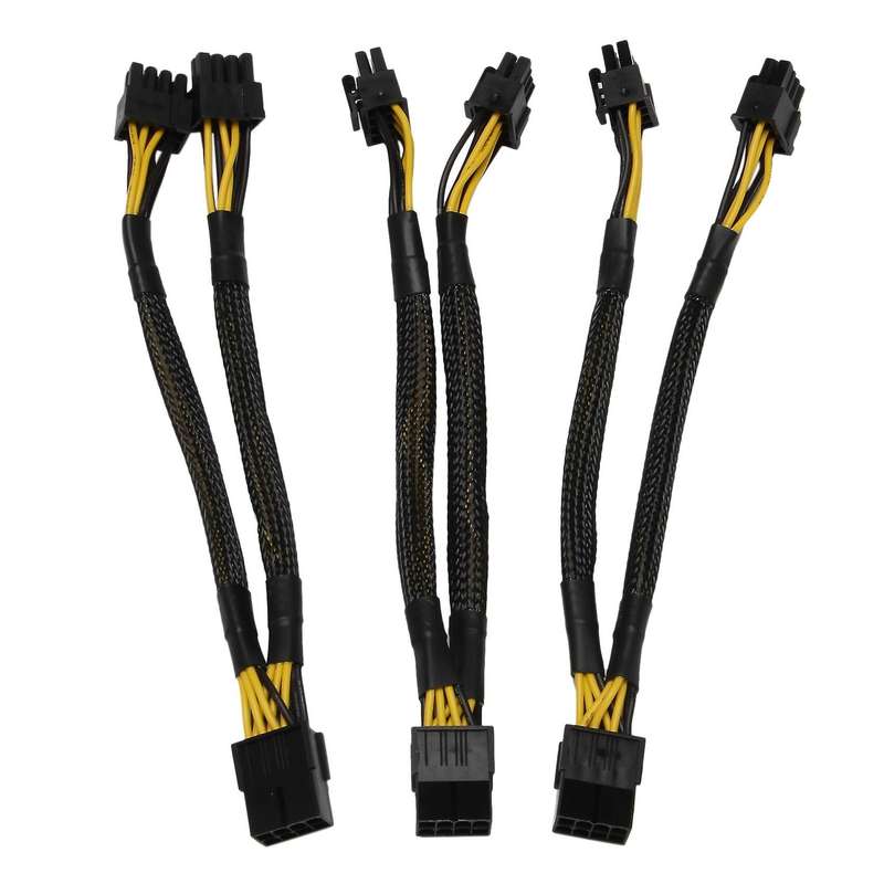 3pack Gpu Vga Pci-e 8 Pin Female to Dual 8(6+2) Pin Male Pci Express