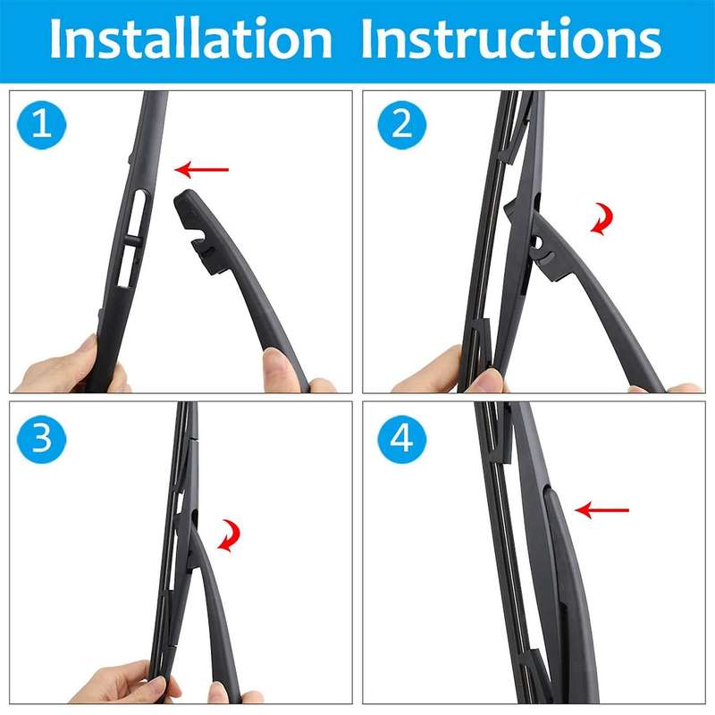 Rear Windshield Wiper Blade Arm Set for Honda Fit Jazz 2014-2019