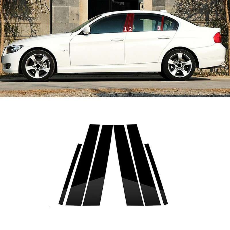 For Bmw- 3 Series E90 Car Door Window Bc Pillar Posts Cover 6 Pack