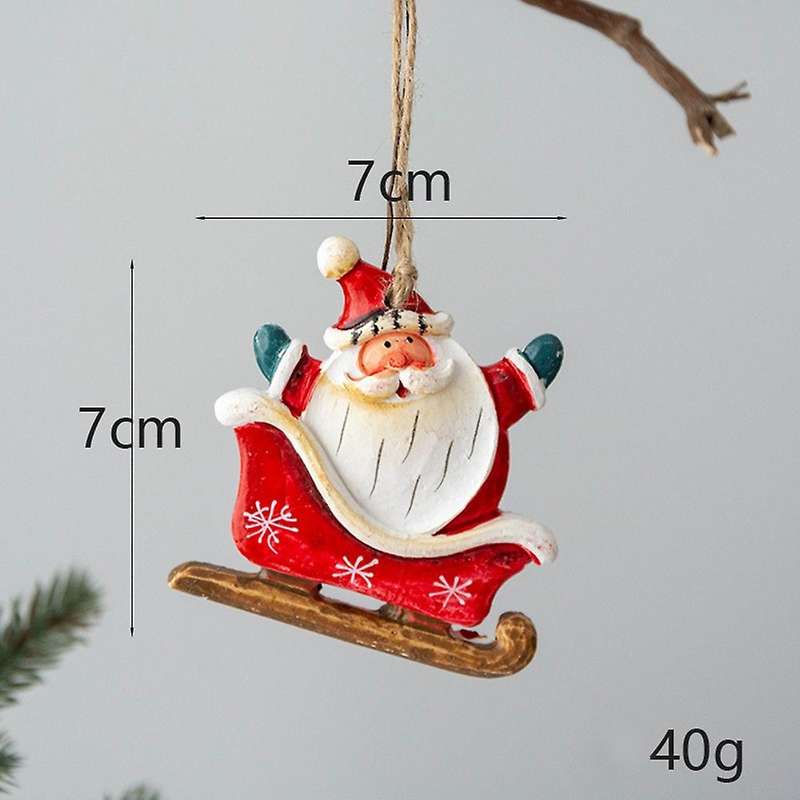 Christmas Snowman Santa Claus Resin Small Pendant Hanging Organs