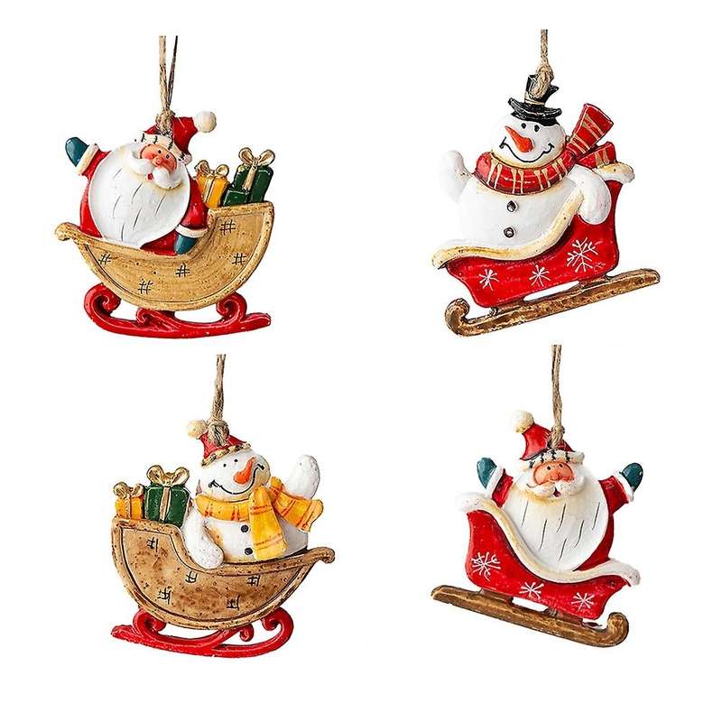Christmas Snowman Santa Claus Resin Small Pendant Hanging Organs