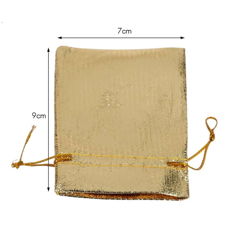 100pcs Gold Foil Organza Bag Candy Bags Gift Packaging Bags 7x9cm