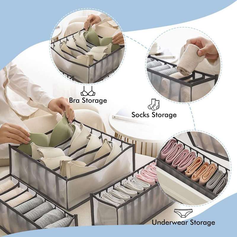 Drawer Divider Home 3 Pack Underwear Organiser Cabinet for Bras Socks