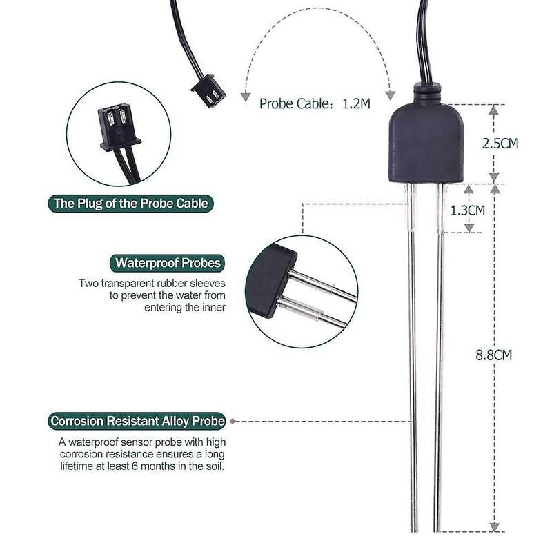 Resistive Soil Moisture Sensor,humidity Detector,with Probe,pack Of 2