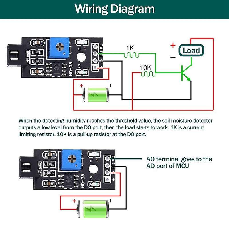Resistive Soil Moisture Sensor,humidity Detector,with Probe,pack Of 2