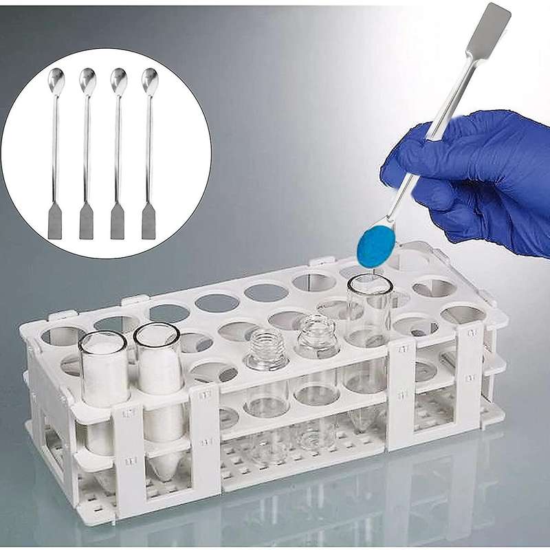 Stainless Steel Lab Scoop 10 Pcs Mini Spatula for Reagent Sampling