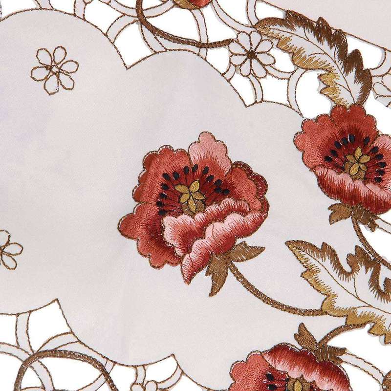 Table Runner Embroidered Floral Table Cloth #7 Peony 40x150cm