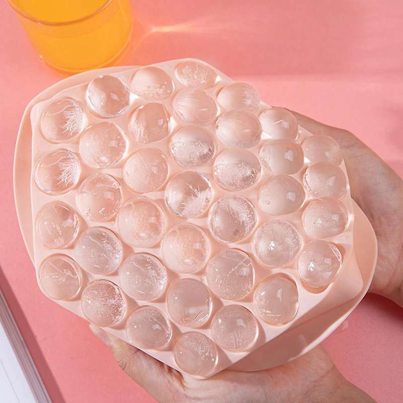 2 Packs Hexagon Round Ice Square Tray with Lid,mini Circle Ice Ball-b