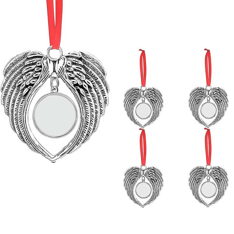 5pcs Angel Wing Blank Hot Transfer Printing Sublimation Ornament