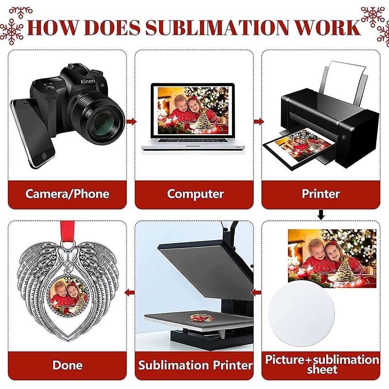 5pcs Angel Wing Blank Hot Transfer Printing Sublimation Ornament