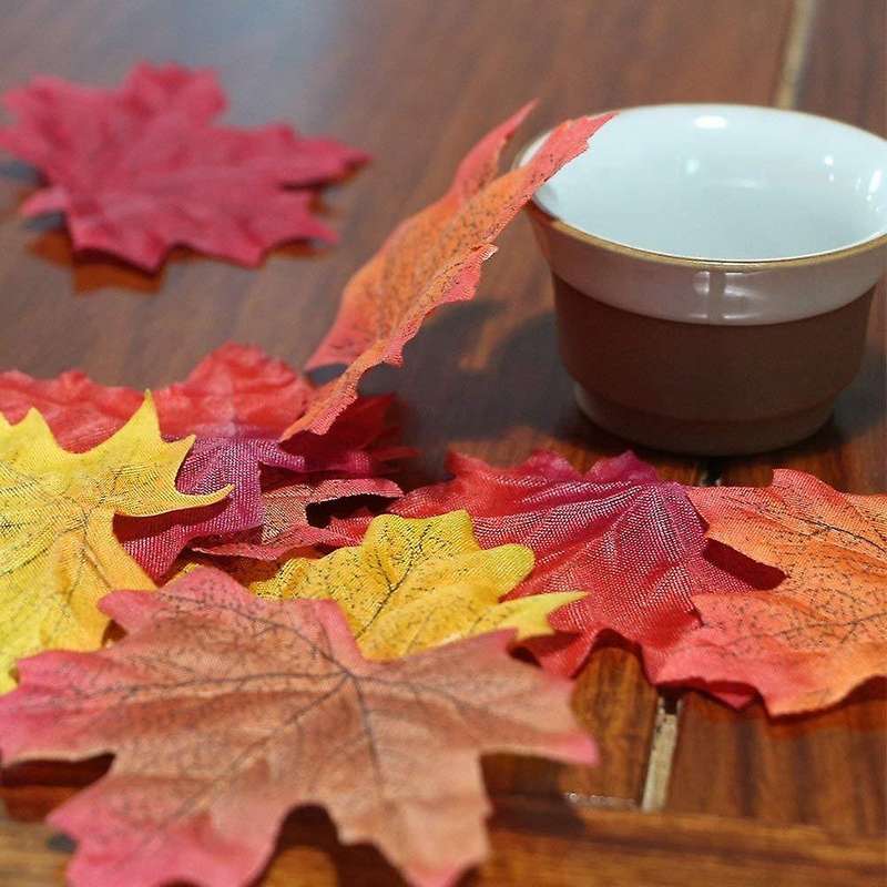 500 Pcs Artificial Maple Leaves Simulation Decorative
