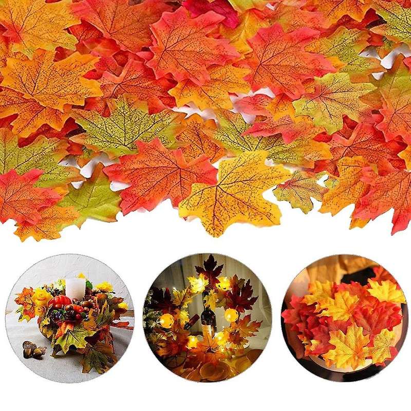 500 Pcs Artificial Maple Leaves Simulation Decorative