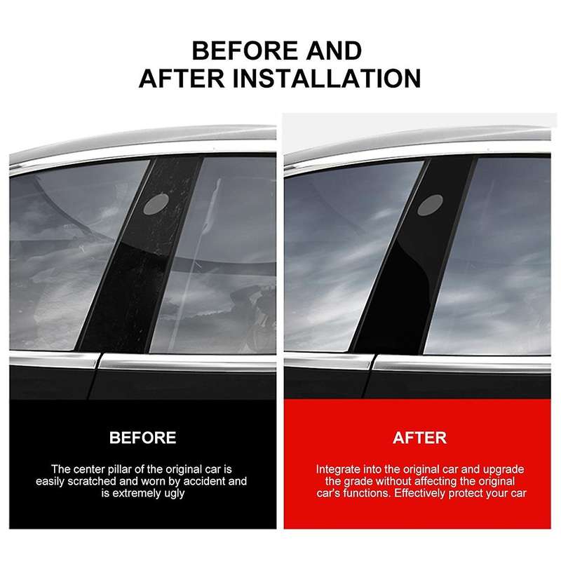 Car Window Pillar Posts Cover B Pillar Sticker for Tesla Model 3