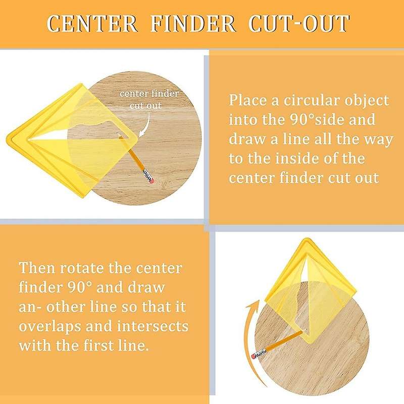 2 Pieces Plastic Center Finder for Wood Woodworkers Carpenters