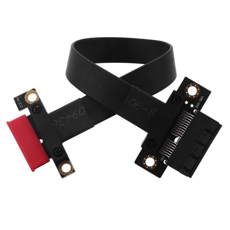 1x to 1x Slot Riser Card Converter Ribbon Extension Cable Pci-e X1