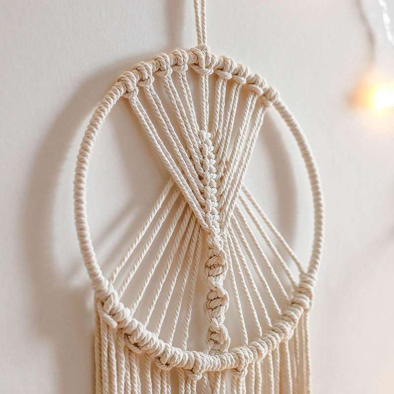 Circle Macrame Tapestry Wall Hanging Boho Leaf Children Dorm Decor