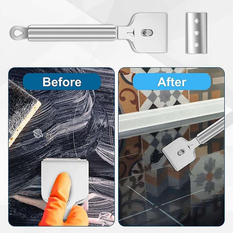 Glass Scraper with 10 Replacement Blades with Ceramic Hob Scraper