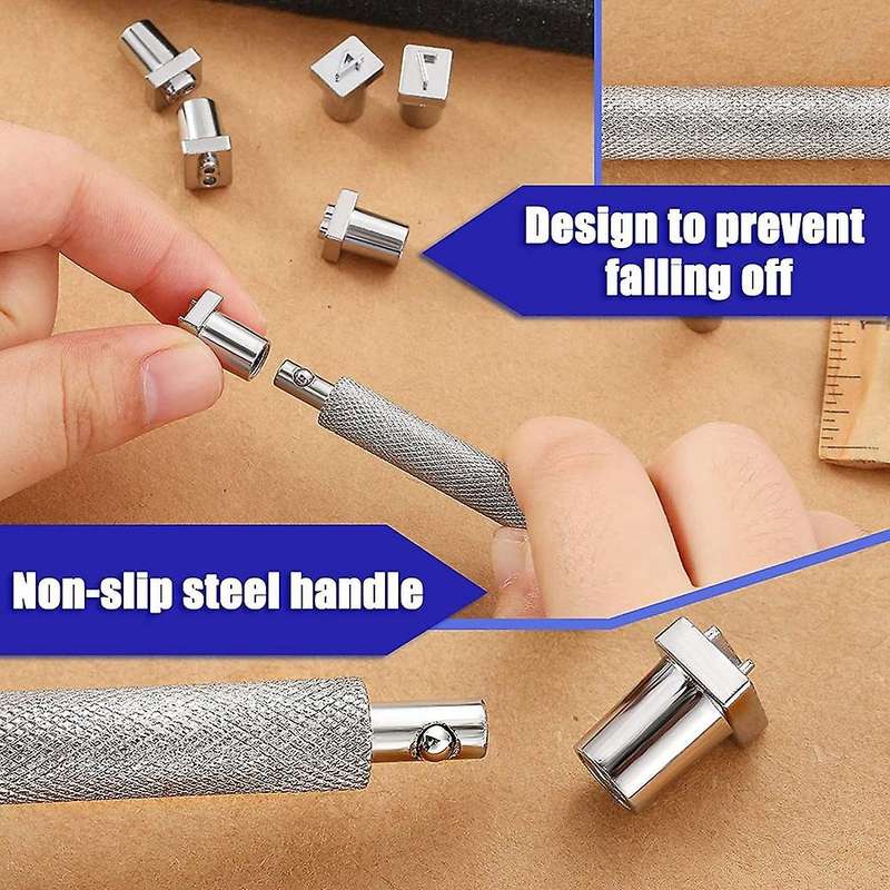 36pcs Punch Tool Number Alphabet Pattern Diy Stamper+1pc Handle