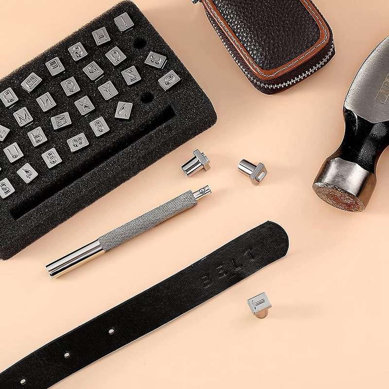 36pcs Punch Tool Number Alphabet Pattern Diy Stamper+1pc Handle