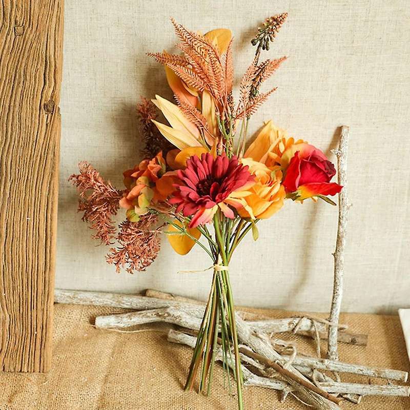 Autumn Color Simulation Bouquet Fake Flowers Wedding Decorations