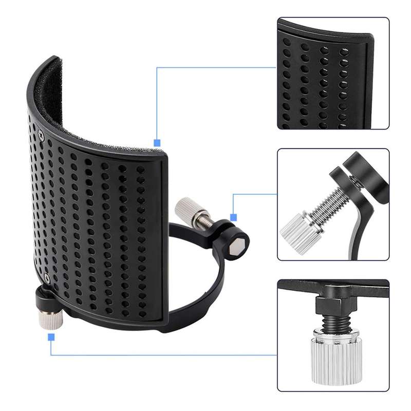 U Type Mic Shield Filter Screen Three Layer Cover for Microphones