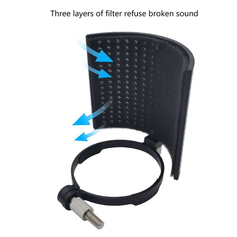 U Type Mic Shield Filter Screen Three Layer Cover for Microphones