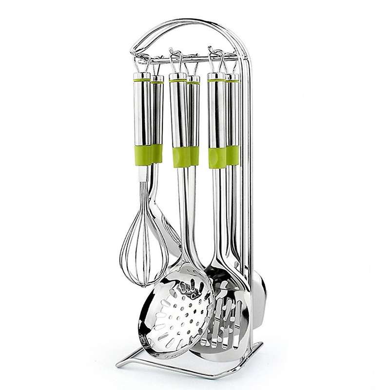 7pcs Stainless Steel Cooking Tool Set Colander Spatula Spoon Kitchen